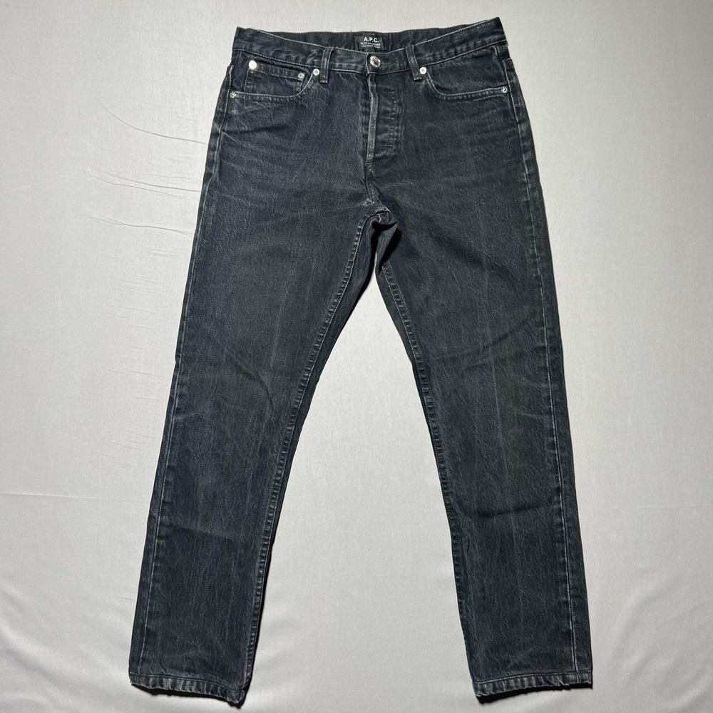 A.P.C. Petit Standard Jeans Mens 28‎ Droit Etroit Black Wash Button Fly 30x28